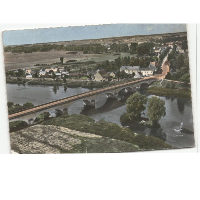 BLERE - LA CROIX EN TOURAINE: le pont sur le cher vue aérienne 10X15 - très bon état
