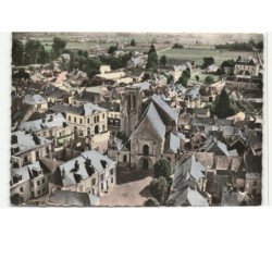 BOURGUEIL: place de l'église vue aérienne 10X15 - très bon état