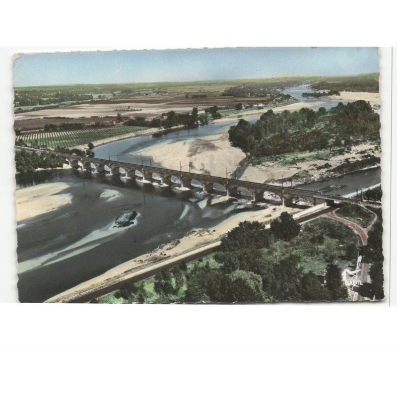 MONTLOUIS: le pont sur la loire vue aérienne 10X15 - très bon état