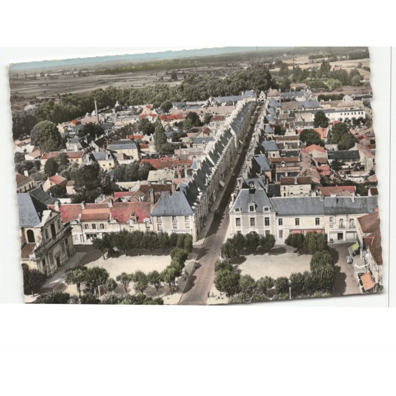 RICHELIEU: grande rue et porte de chinon vue aérienne 10X15 - très bon état