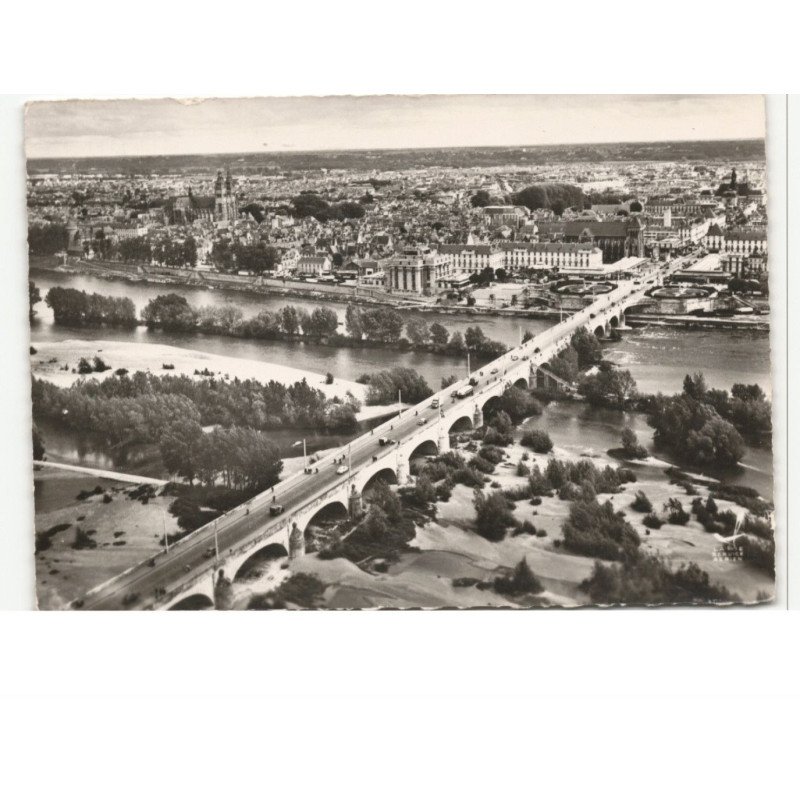 TOURS: le pont wilson et vue d'ensemble vue aérienne 10X15 - très bon état