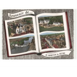 SAINT-MARTIN-le-BEAU: souvenir... 4 vues vue aérienne 10X15 - état