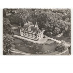 AZAY-le-RIDEAU: le château XVe siècle façade sud-est vue aérienne 10X15 - très bon état