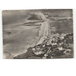 QUIBERVILLE: la plage et les falaises, au fond, le phare d'ailly vue aérienne 10x15 - très bon état
