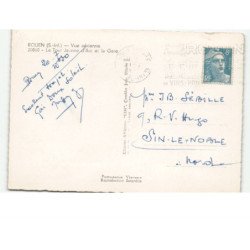 ROUEN: la tour jeanne d'arc et la gare vue aérienne 10x15 - très bon état