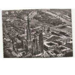ROUEN: la cathédrale et l'ile lacroix vue aérienne 10x15 - très bon état