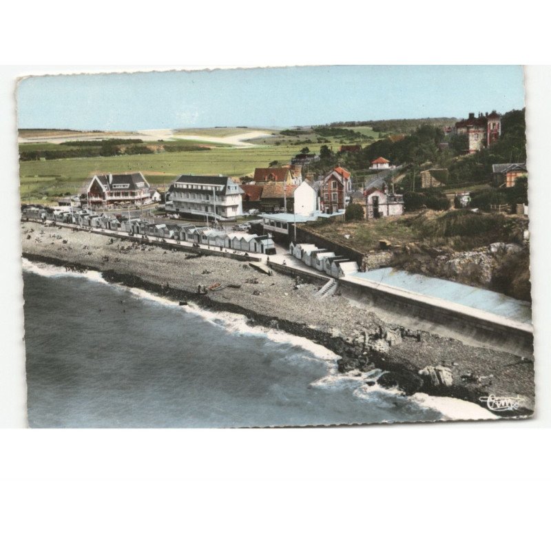 QUIBERVILLE: la plage, les hôtels vue aérienne 10x15 - très bon état