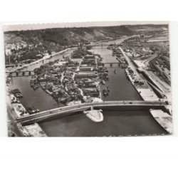 ROUEN: l'ile lacroix et le nouveau pont sur la seine vue aérienne 10x15 - très bon état