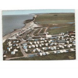 SAINT-AUBIN-sur-MER: la plage, le camping vue aérienne 10x15 - très bon état