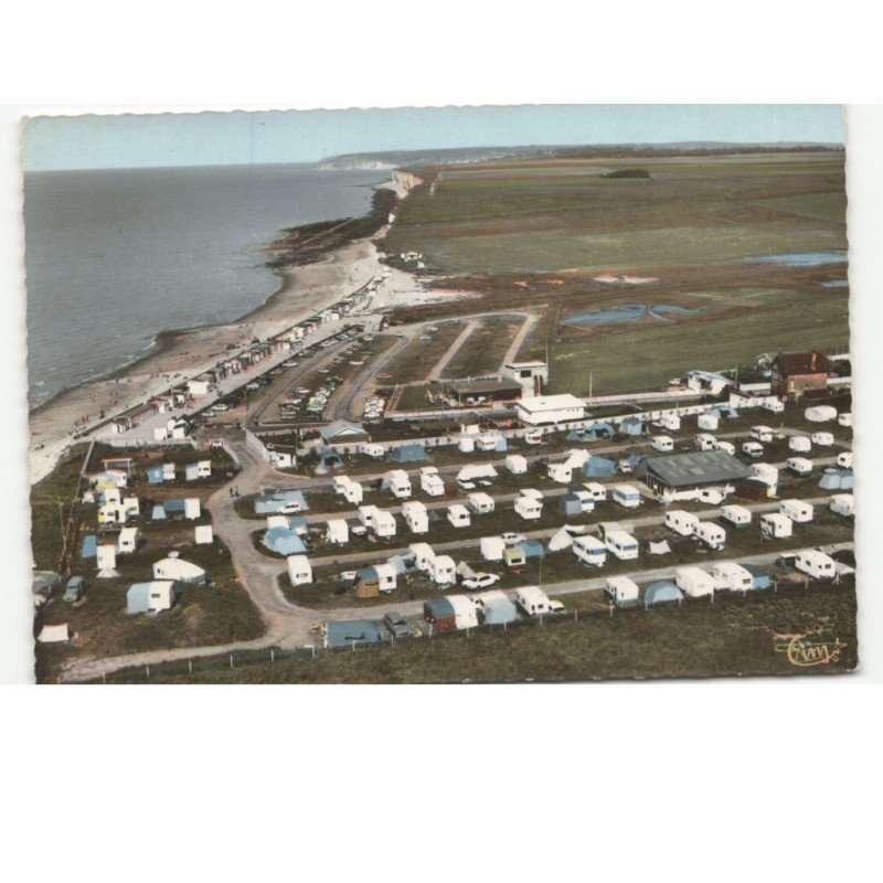 SAINT-AUBIN-sur-MER: la plage, le camping vue aérienne 10x15 - très bon état