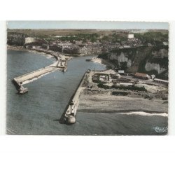 SAINT-VALERY-en-CAUX: les jetées et le port vue aérienne 10x15 - état