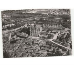 TOUL: la cathédrale saint-étienne, la moselle, dans le fond, le stade vue aérienne 10x15 - très bon état