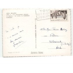 TOUL: vue panoramique, la moselle, au centre la cathédrale saint-étienne vue aérienne 10x15 - état