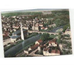 BACCARAT: l'église et le pont sur la meurthe vue aérienne 10x15 - très bon état