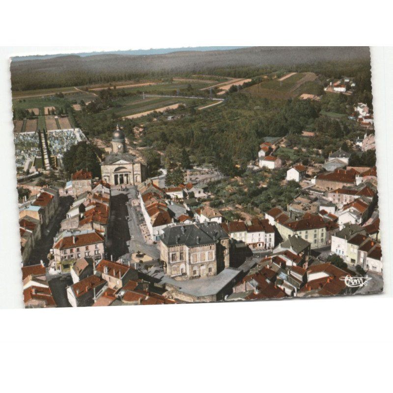 BADONVILLER: centre, église, hôtel de ville vue aérienne 10x15 - très bon état