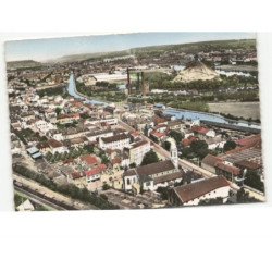 JARVILLE: l'église et rue de la république vue aérienne 10x15 - très bon état