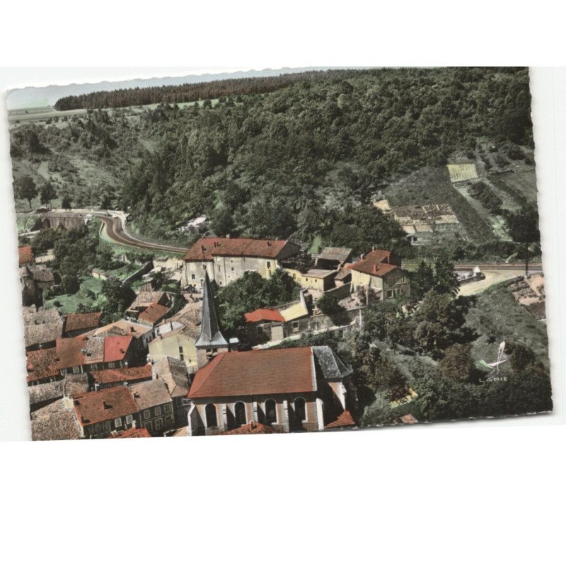 FOUG: église et route de paris vue aérienne 10x15 - très bon état