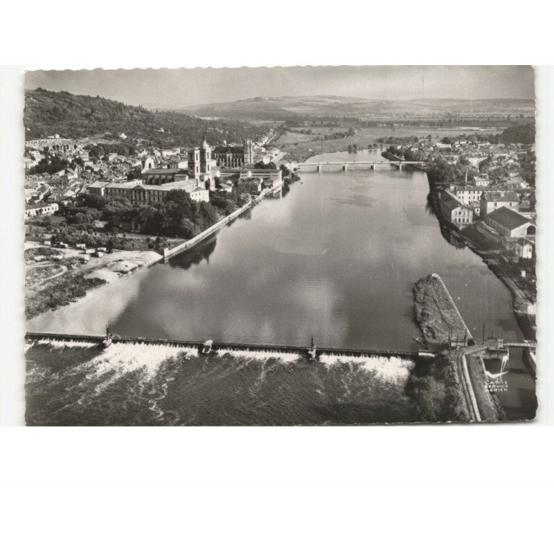 PONT A MOUSSON: la moselle vue aérienne 10x15 - très bon état
