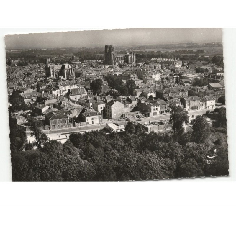 TOUL: vue générale et avenue paul keller vue aérienne 10x15 - très bon état