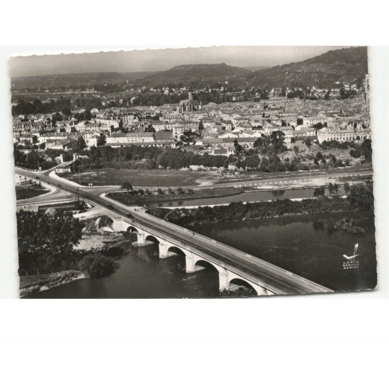 TOUL: l'écluse et le pont sur la moselle vue aérienne 10x15 - très bon état