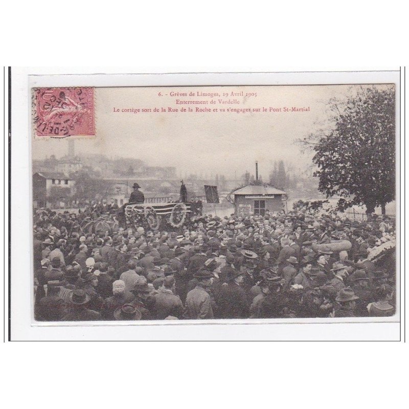 LIMOGES : greve de limoges, enterrement de vardelle, le congres sort de la rue. (texte) - tres bon etat