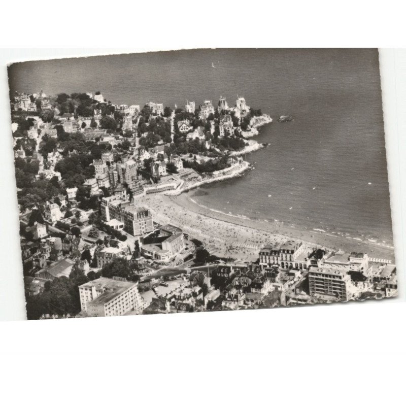 DINARD: la plage, les hôtels la pointe de la malouine vue aérienne 10X15 - très bon état