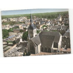 SAINT-MEEN-le-GRAND: l'église et vue générale vue aérienne 10X15 - très bon état