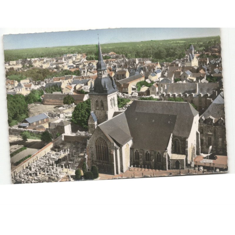 SAINT-MEEN-le-GRAND: l'église et vue générale vue aérienne 10X15 - très bon état