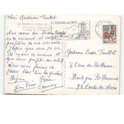 SAINT-MALO: la plage et les remparts vue aérienne 10X15 - très bon état