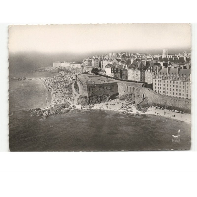 SAINT-MALO: la plage de l'éventail vue aérienne 10X15 - très bon état