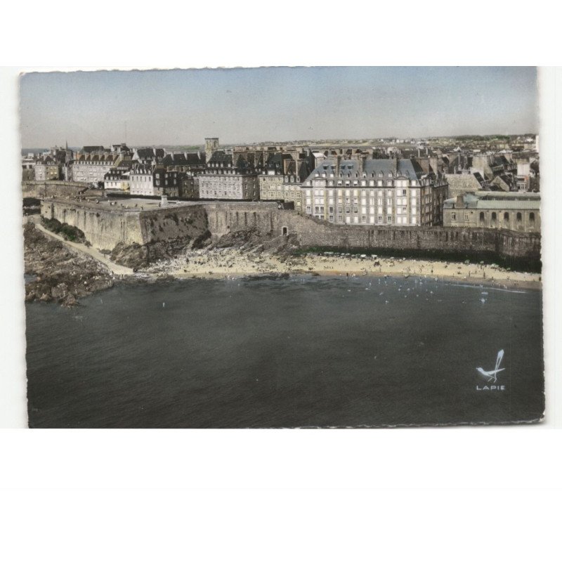 SAINT-MALO: la plage du môle vue aérienne 10X15 - très bon état