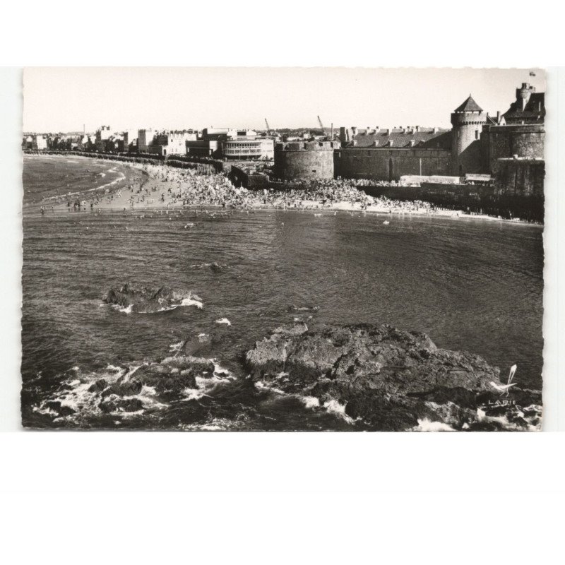 SAINT-MALO: plages du sillon et de l'éventail vue aérienne 10X15 - très bon état