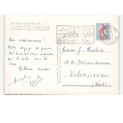SAINT-MALO: le château et place chateaubriand vue aérienne 10X15 - très bon état