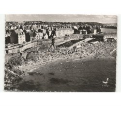 SAINT-MALO: la plage de bon secours, les remparts vue aérienne 10X15 - très bon état