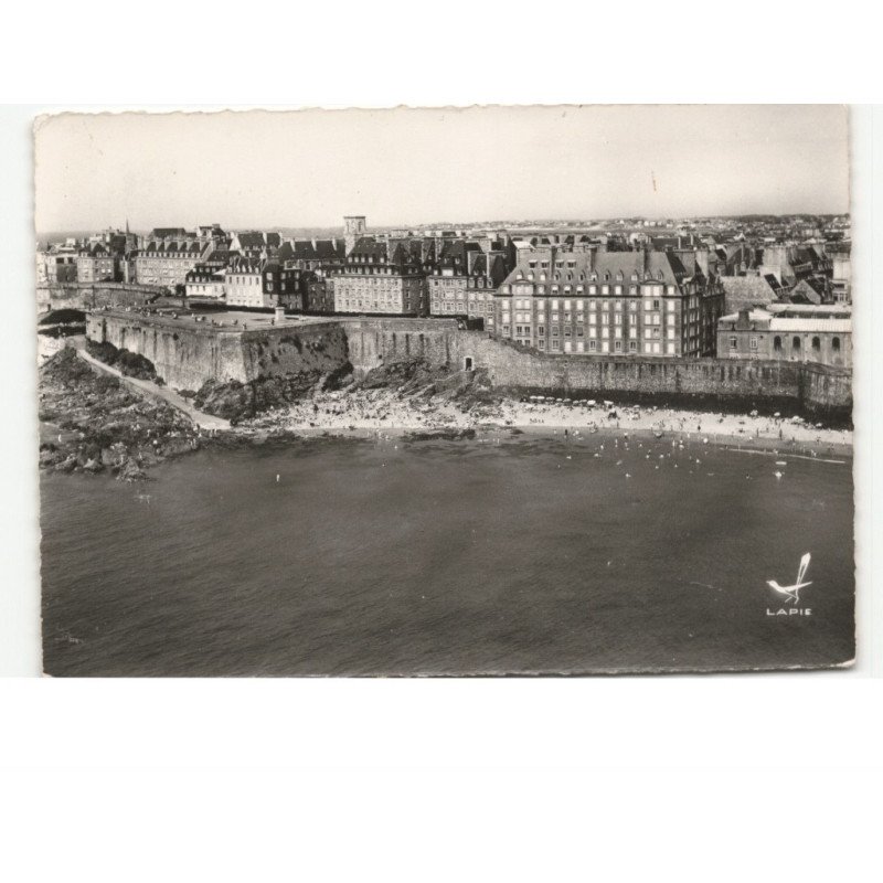 SAINT-MALO: la plage du môle vue aérienne 10X15 - très bon état
