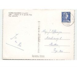 PLEINE-FOUGERES: l'église et la grande rue vue aérienne 10X15 - très bon état