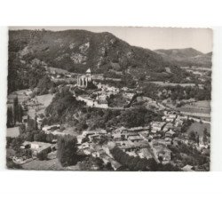 SAINT-BERTRAND-de-COMMINGES: la ville basse et la ville haute vue aérienne 10X15 - état