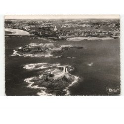 SAINT-MALO: le petit bey, le grand bey et la plage de bonsecours vue aérienne 10X15 - état