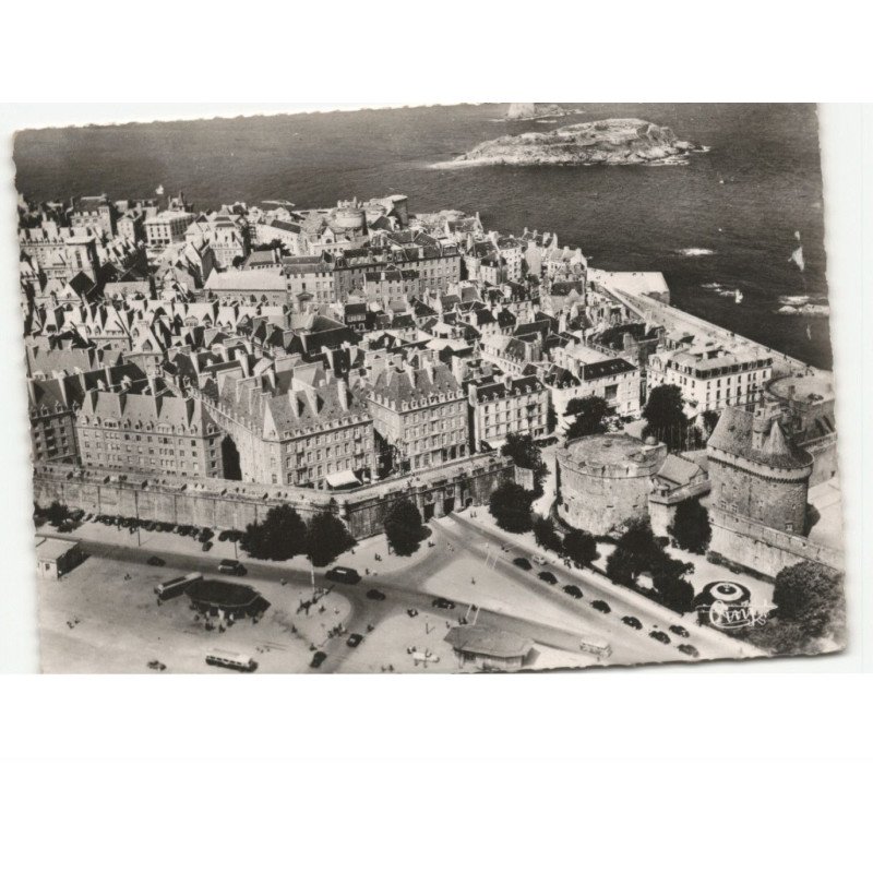 SAINT-MALO: remparts, porte saint-vincent vue aérienne 10X15 - très bon état