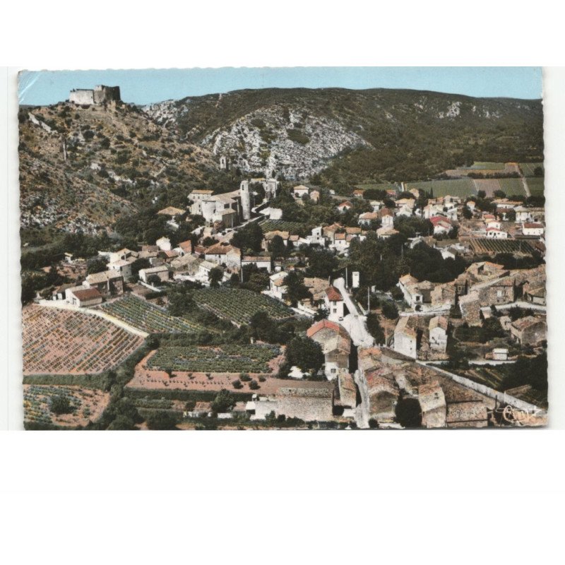 SAINT-VICTOR-la-COSTE: vue générale et le château vue aérienne 10x15 - état