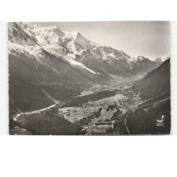 CHAMONIX MONT-BLANC: vue générale sur la vallée et le mont-blanc vue aérienne 10x15 - très bon état