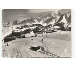 MEGEVE: super mégève arrivée du téléphérique de rochebrune vue aérienne 10x15 - très bon état