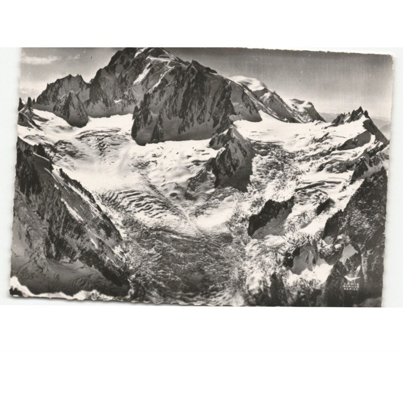 MONT-BLANC: aiguille du midi, col du midi vue aérienne 10x15 - état