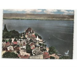 YVOIRE: la place de l'église, le lac et la côte suisse vue aérienne 10x15 - état