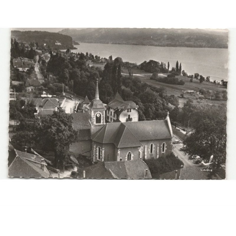 VEYRIER-du-LAC: l'église vue aérienne 10x15 - très bon état