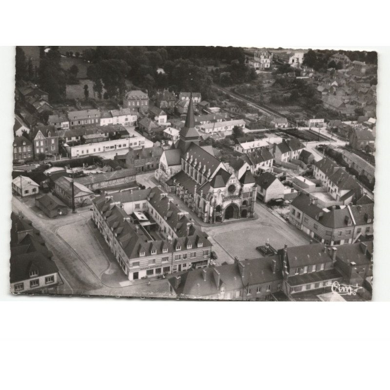 BLANGY-sur-BRESLE: l'église vue aérienne 10x15 - très bon état