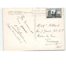 AUMALE: vue générale de l'hôtel de ville de l'église et du centre vue aérienne 10x15 - très bon état