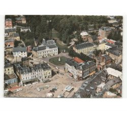 BOLBEC: place carnot, la mairie, les jardins vue aérienne 10x15 - très bon état