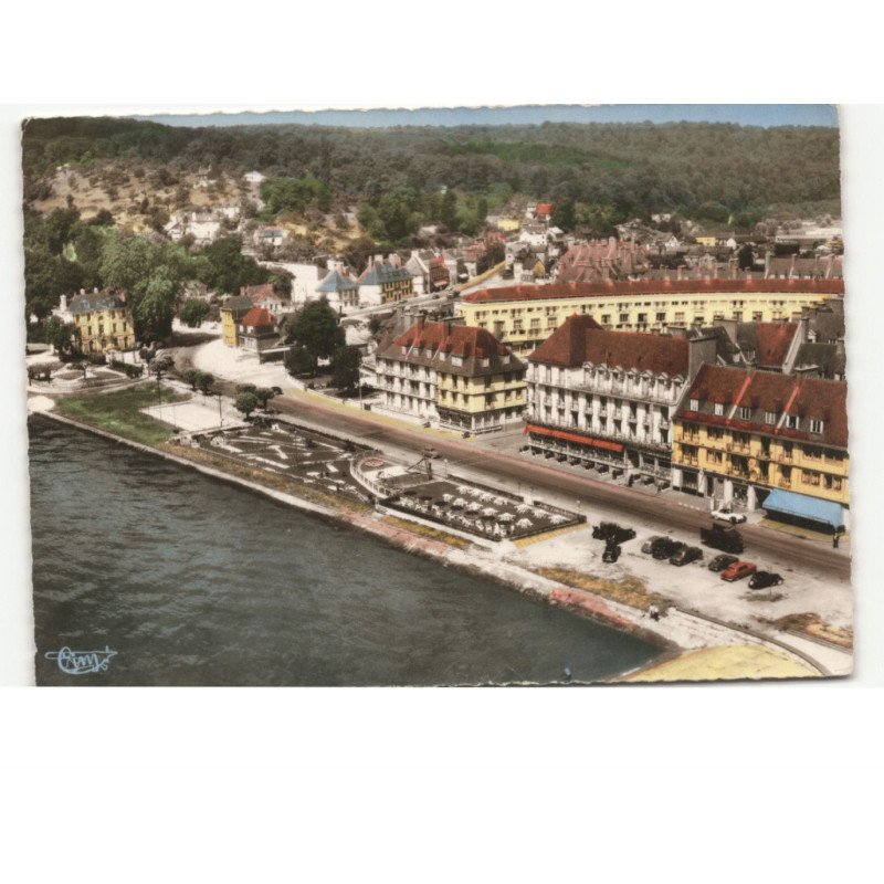 CAUDEBEC-en-CAUX: hôtels du golf miniature et de la mairie vue aérienne 10x15 - très bon état