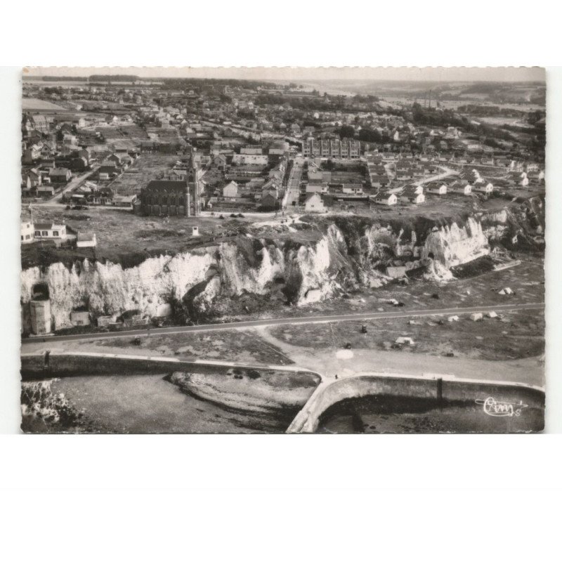 DIEPPE: notre-dame de bonsecours, les falaises, le camping vue aérienne 10x15 - état